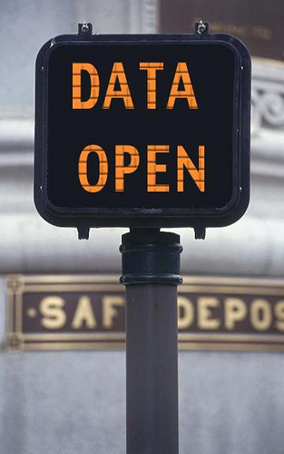 Photo d'un panneau de signalisation "Data Open"
