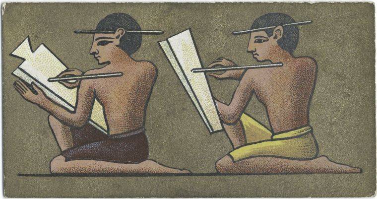 Photo d'un hiéroglyphe représentant un scribe