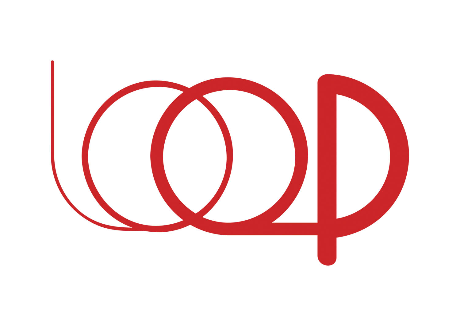 Le mot "loop" caligraphié en rouge