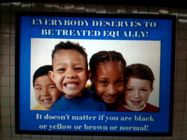 Photo d'une publicité raciste