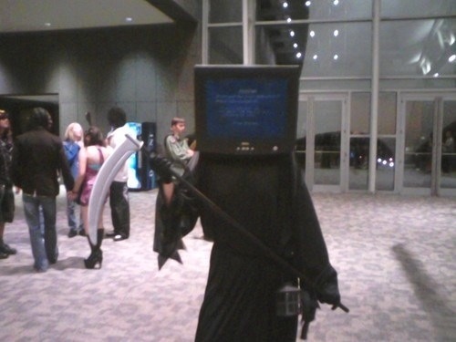 Photo d'un costume "blue screen of death"