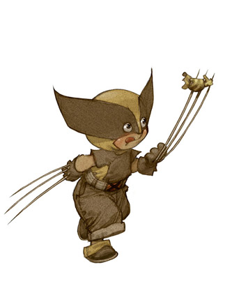 Wolverine dessiné comme un enfant