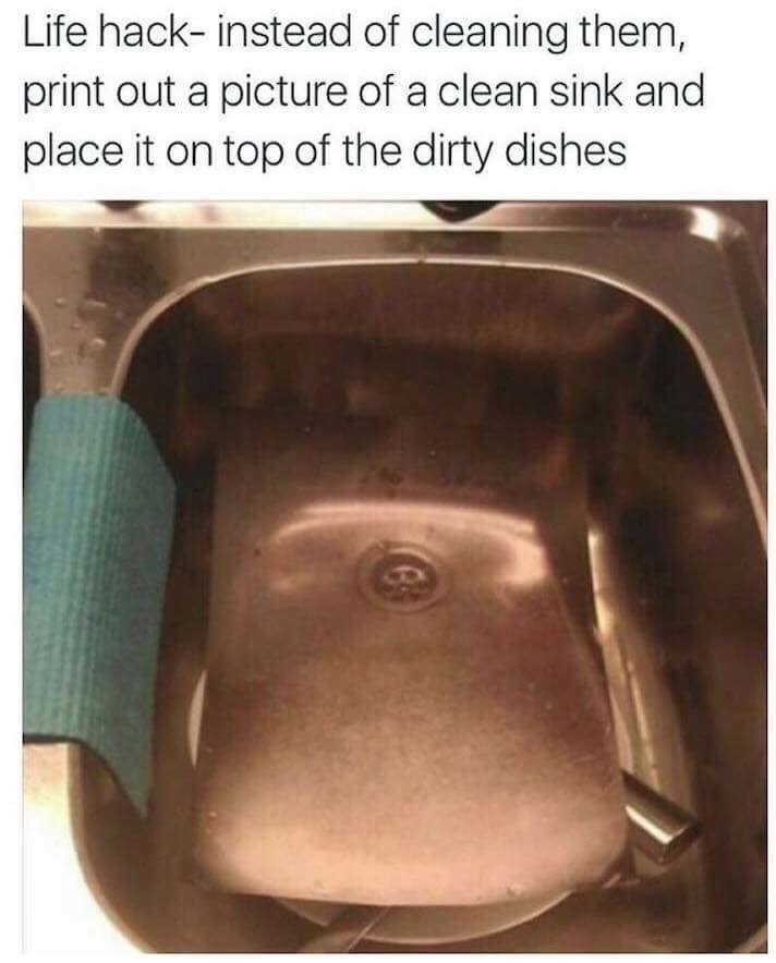 PLutot que de faire la vaisselle, faite une photo de vaiselle propre